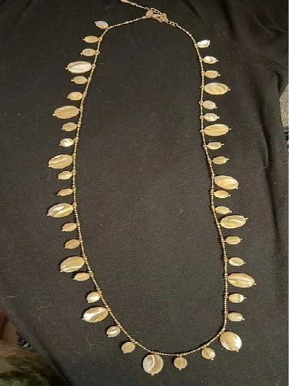 Lia Sophia "Kiam Family" Collection Mother of Pearl Leaf Statement Necklace